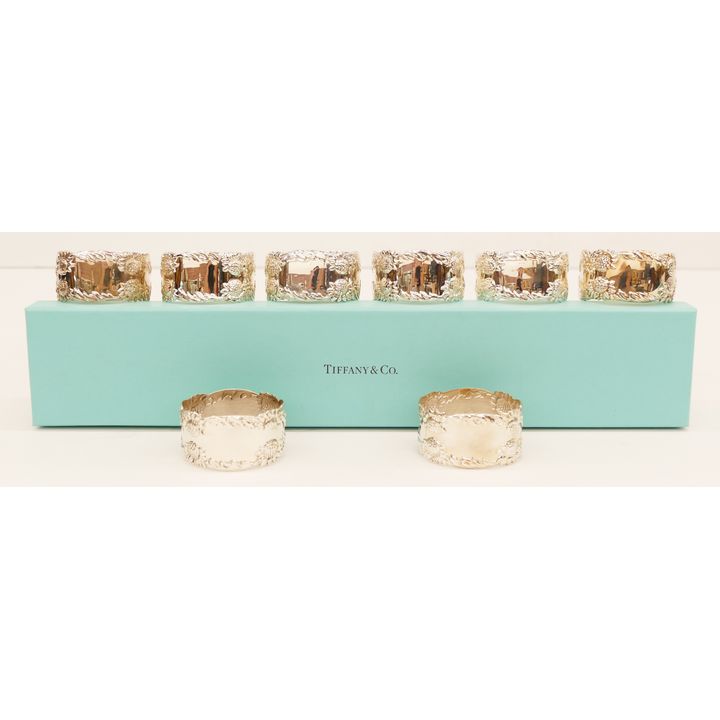 Set 8 Tiffany & Co. ''Chrysanthemum'' Sterling Napkin Rings