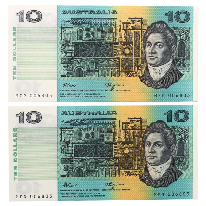 Special Serial - Fraser/Higgins, Ten Dollar, 1989 Uncirculated