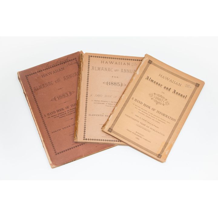 THRUM, THOMAS G. - Hawaiian Almanacs & Annuals for 1883, 1885 and 1887.  [ 3x]