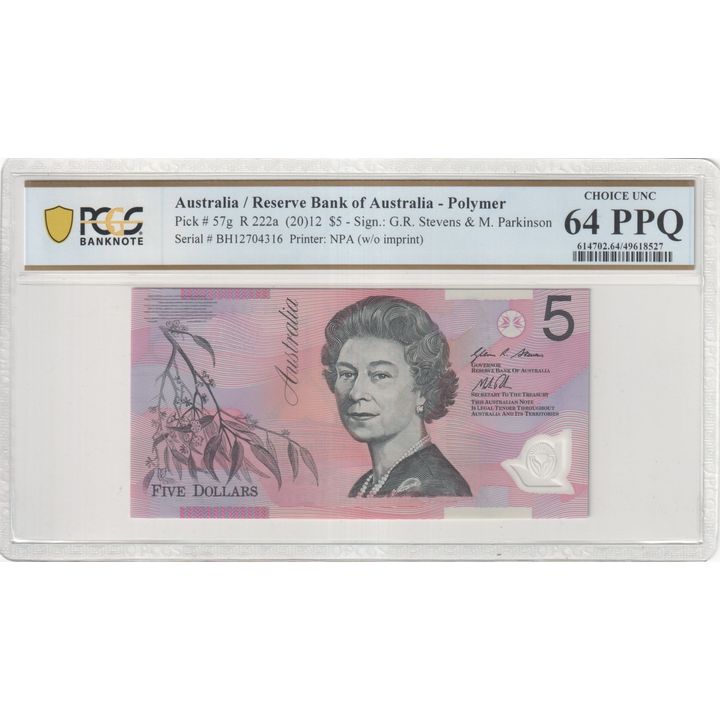 Stevens/Parkinson, Five Dollar, 2012, PCGS Choice UNC 64 PPQ