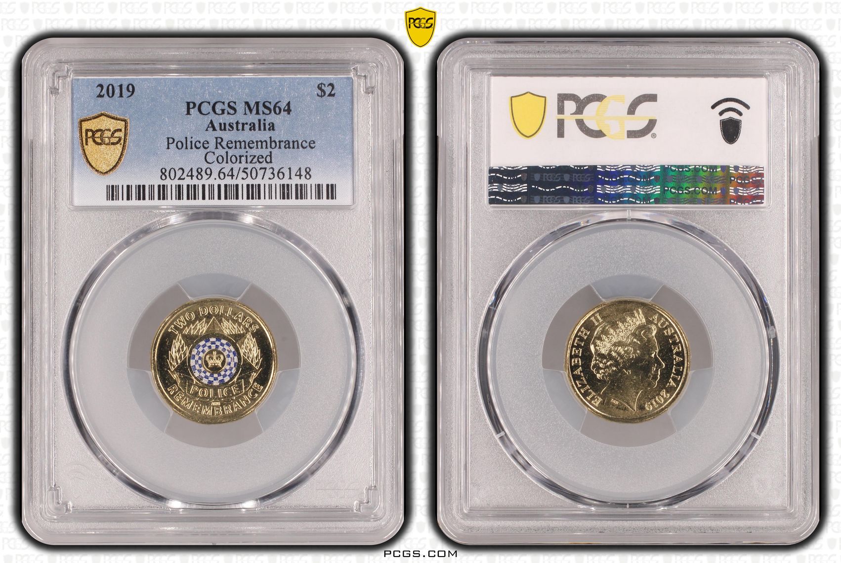 Police Remembrance Colorized , Two Dollar, 2019, PCGS MS64