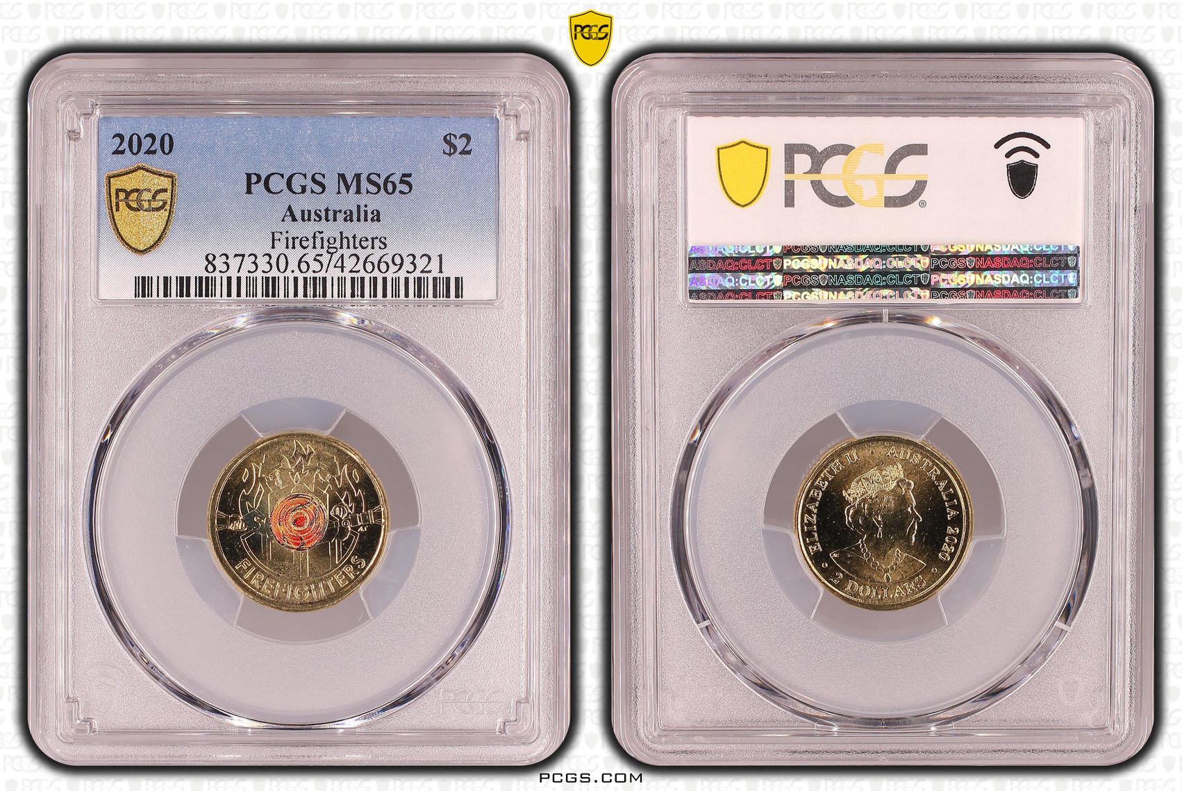 Firefighters Colorized, Two Dollar, 2020, PCGS MS65