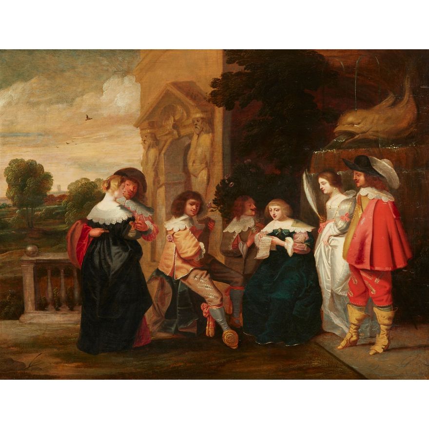 Christoffel van der Lamen, Elegant Company Making Music on a Terrace