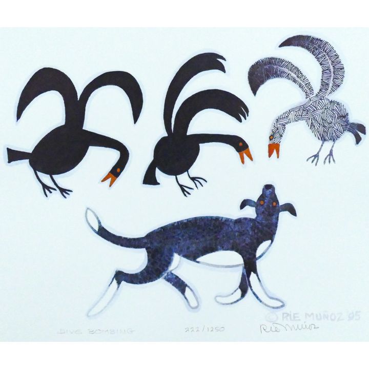 Rie Munoz ''Dive Bombing'' 1995 Signed Print