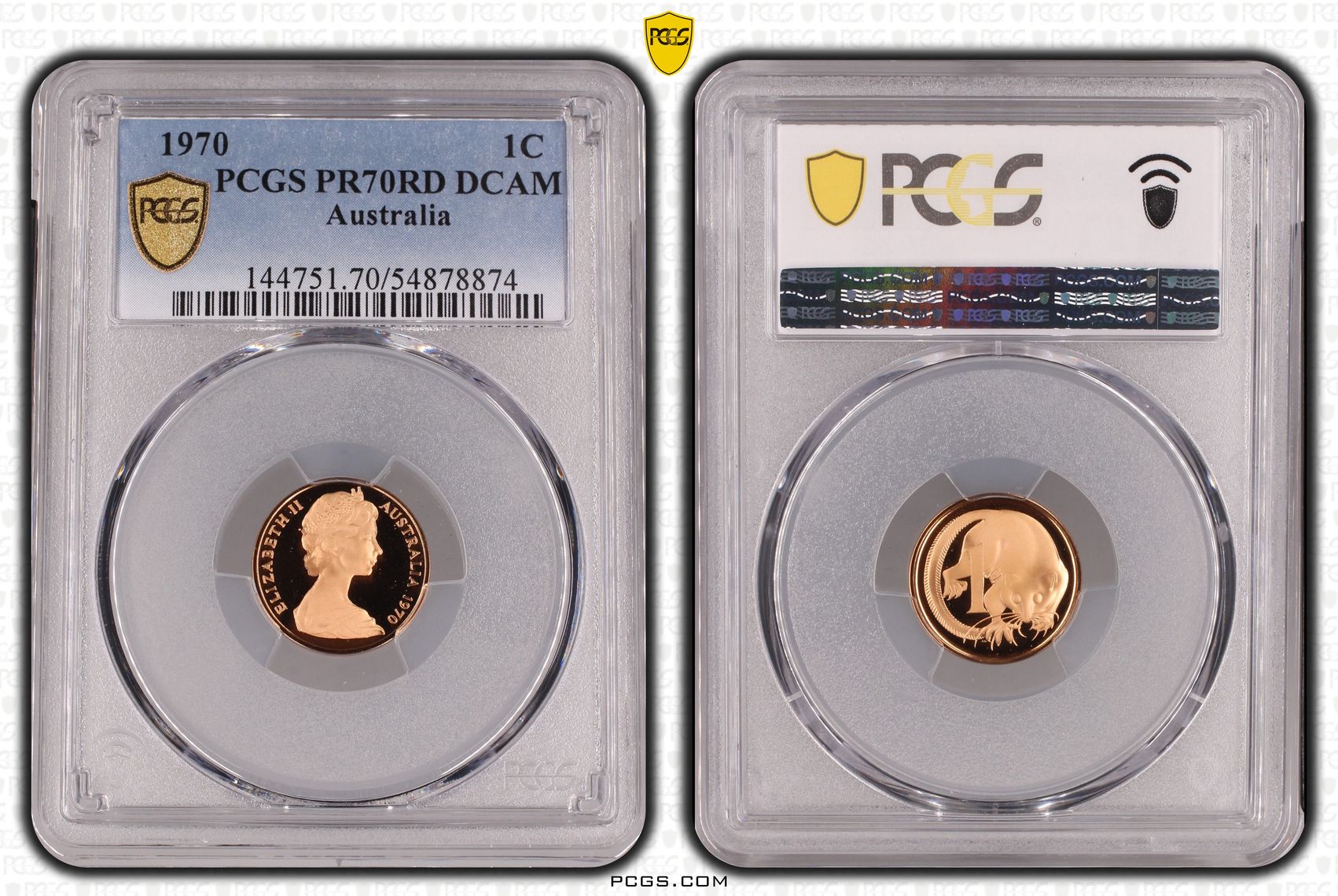 Pop 8/0, One Cent, 1970, Pcgs Pr70dcam