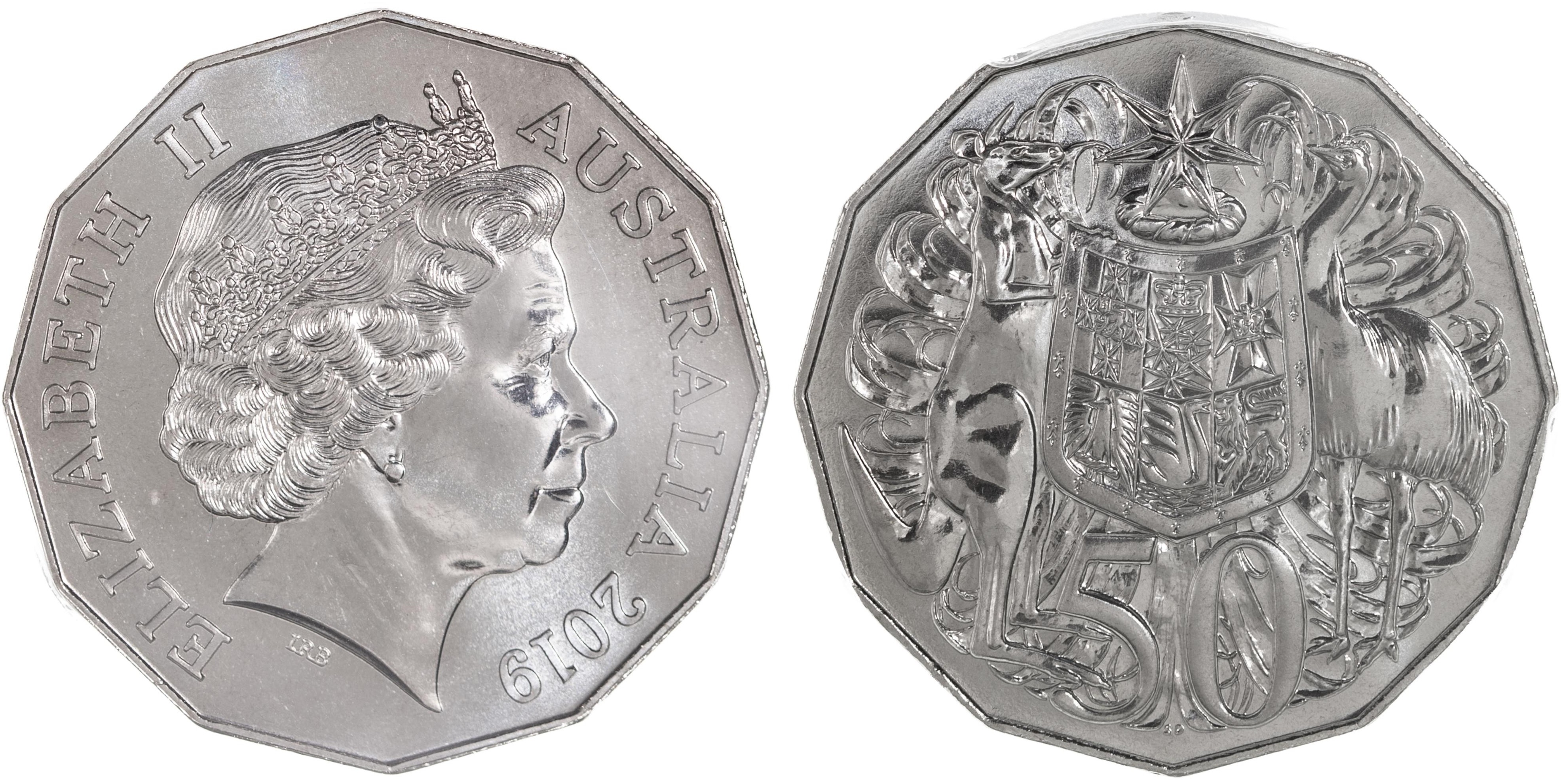 Elizabeth II, Dodecagon 50th Anniv., I. Rank Broadley Effigy, Fifty Cent, 2019, PCGS MS 68