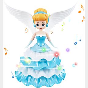 DANCING PRINCESS TOYS FOR GIRLS,ELECTRIC CARS ANGEL DOLL WITH COLORFUL FLASHING LIGHTS & SINGING INTERACTIVE SPIN ROBOT TOYS FOR K