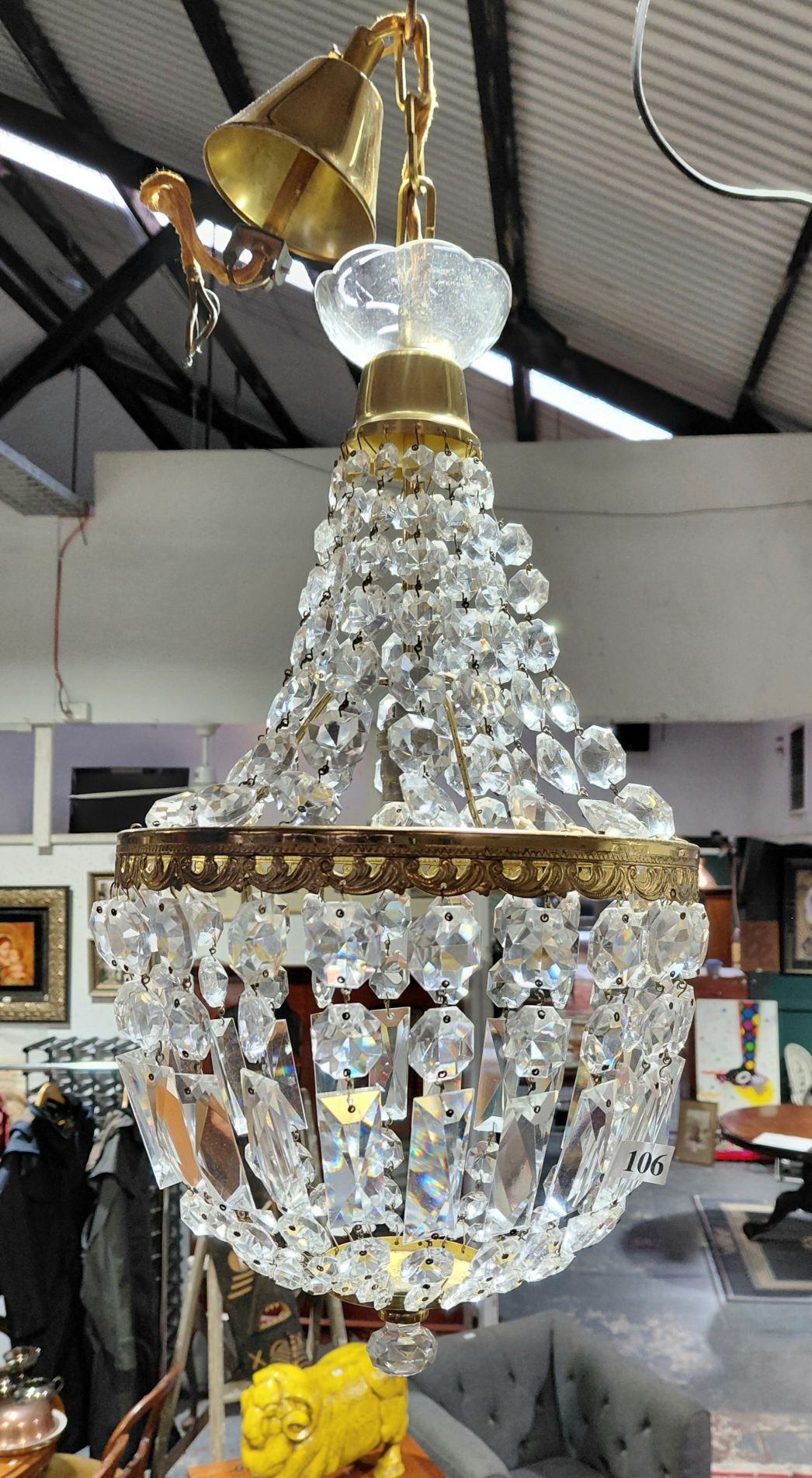 106 · CRYSTAL BASKET CHANDELIER
