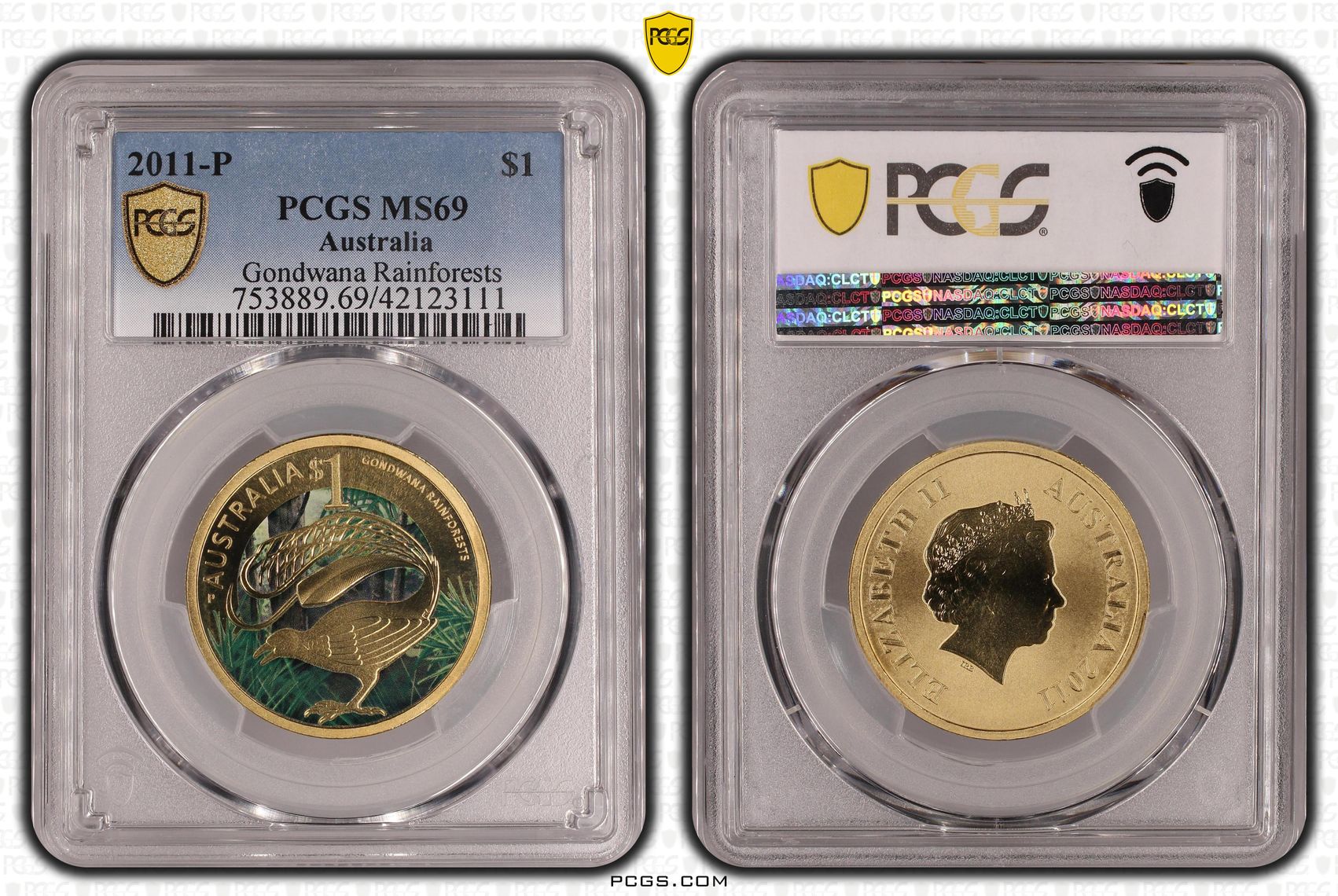 Gondwana Rainforests, One Dollar, 2011-P, PCGS MS69