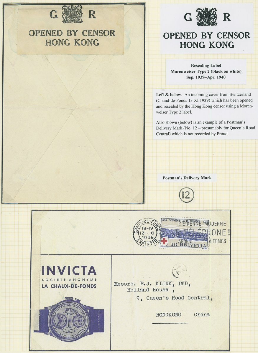 Hong Kong World War 2 Censor Mail Civilian Censor Mail Censor Seals A ...