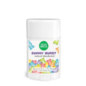 FRESH MONSTER NATURAL DEODORANT FOR KIDS & TEENS, ALUMINUM FREE, PARABEN FREE, HYPOALLERGENIC DEODORANT, GUMMY BURST (1.76OZ)