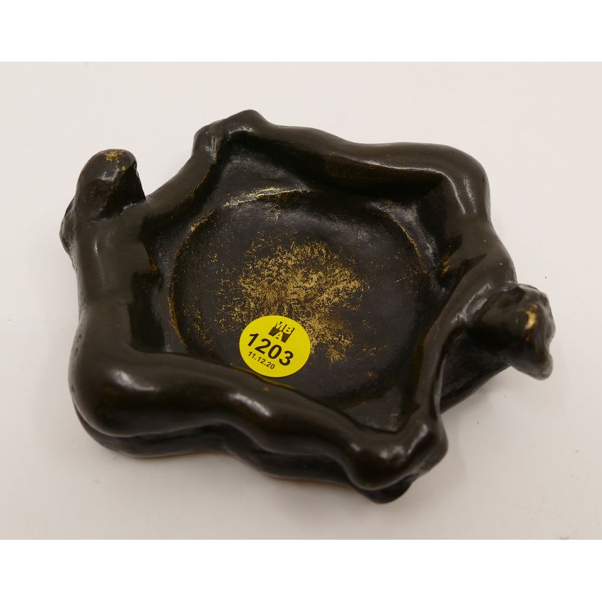 Frano Krsinic Attributed Bronze Nude Woman Tray- 5''