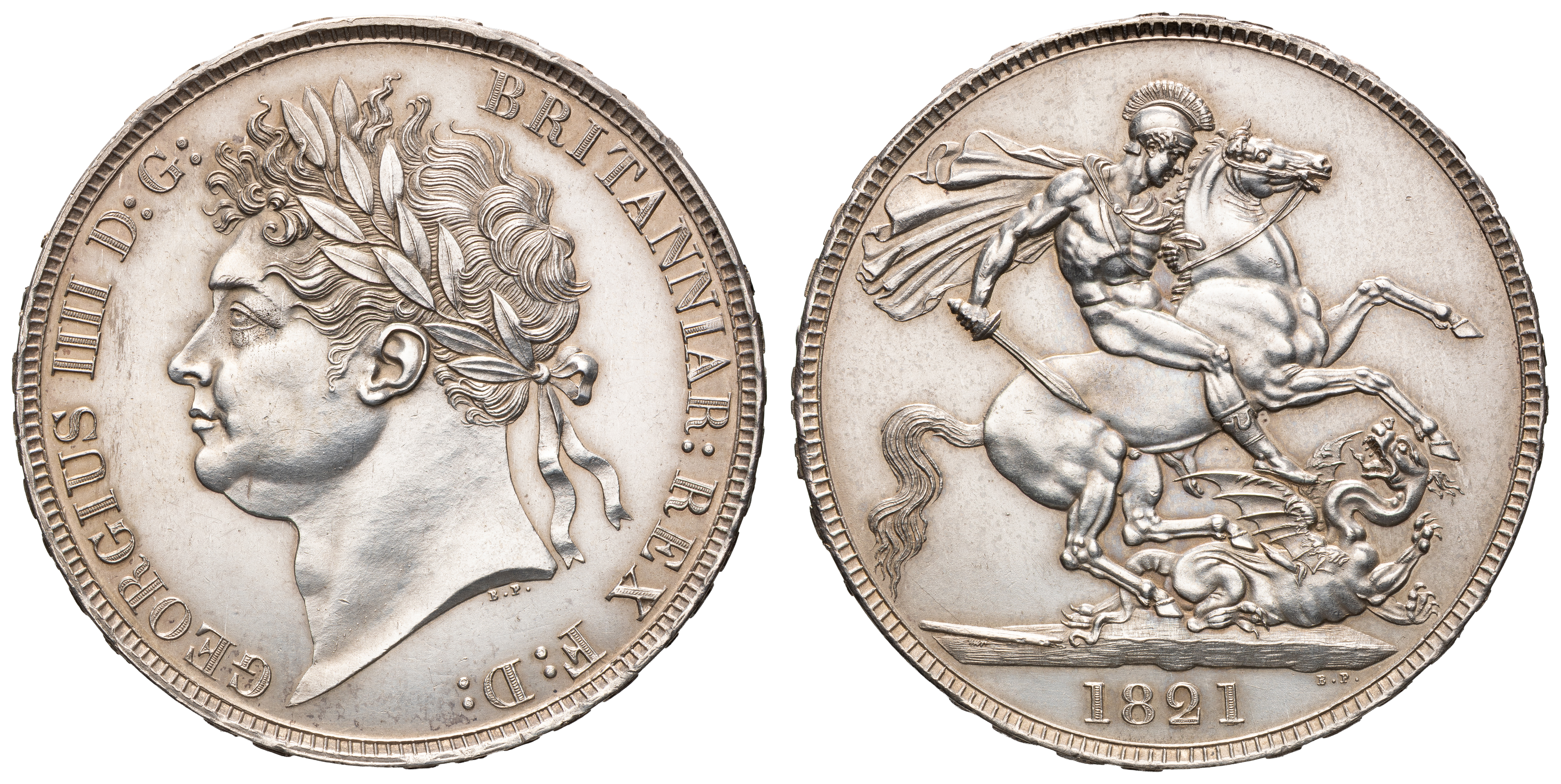 Great Britain, George IV, Crown, 1821, aFDC