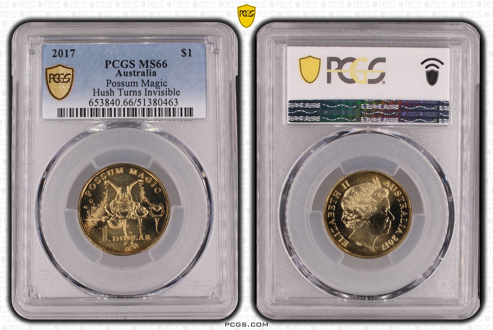 Possum Magic - Hush Turns Invisible, One Dollar, 2017, PCGS MS66
