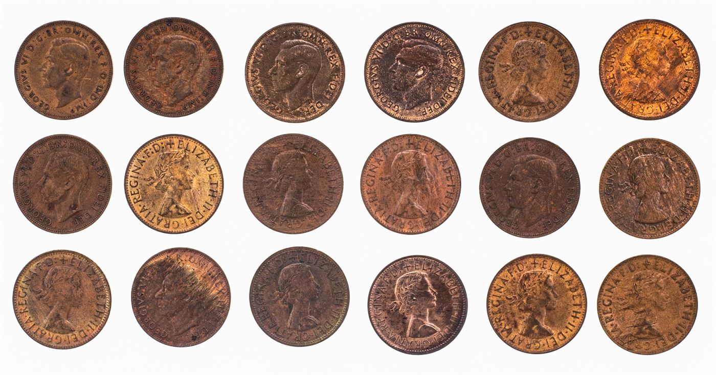 George VI - Elizabeth II, Penny, 1946 - 1964, VF - UNC