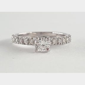 STUNNING 0.260CT DIAMOND COLOUR & 0280CT DIAMONDS ON SHANK IN 9CTWHITE GOLD RING - 51929/3371