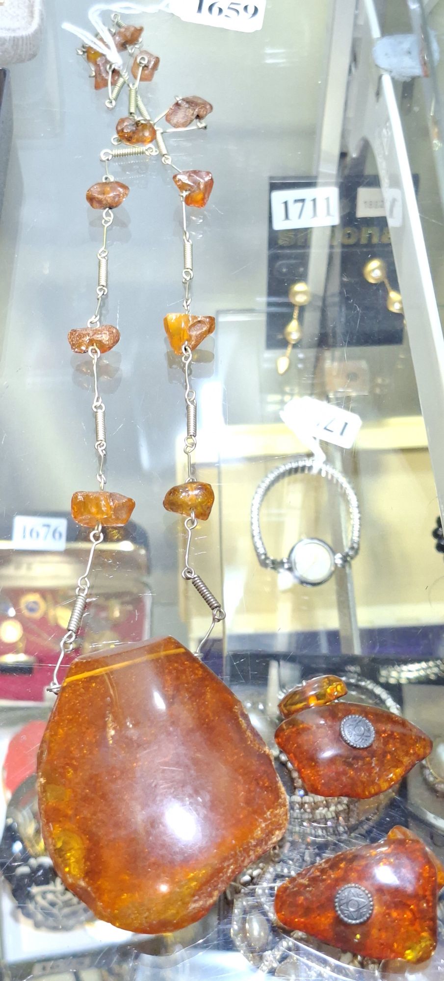 Amber Necklace And Cuff Links