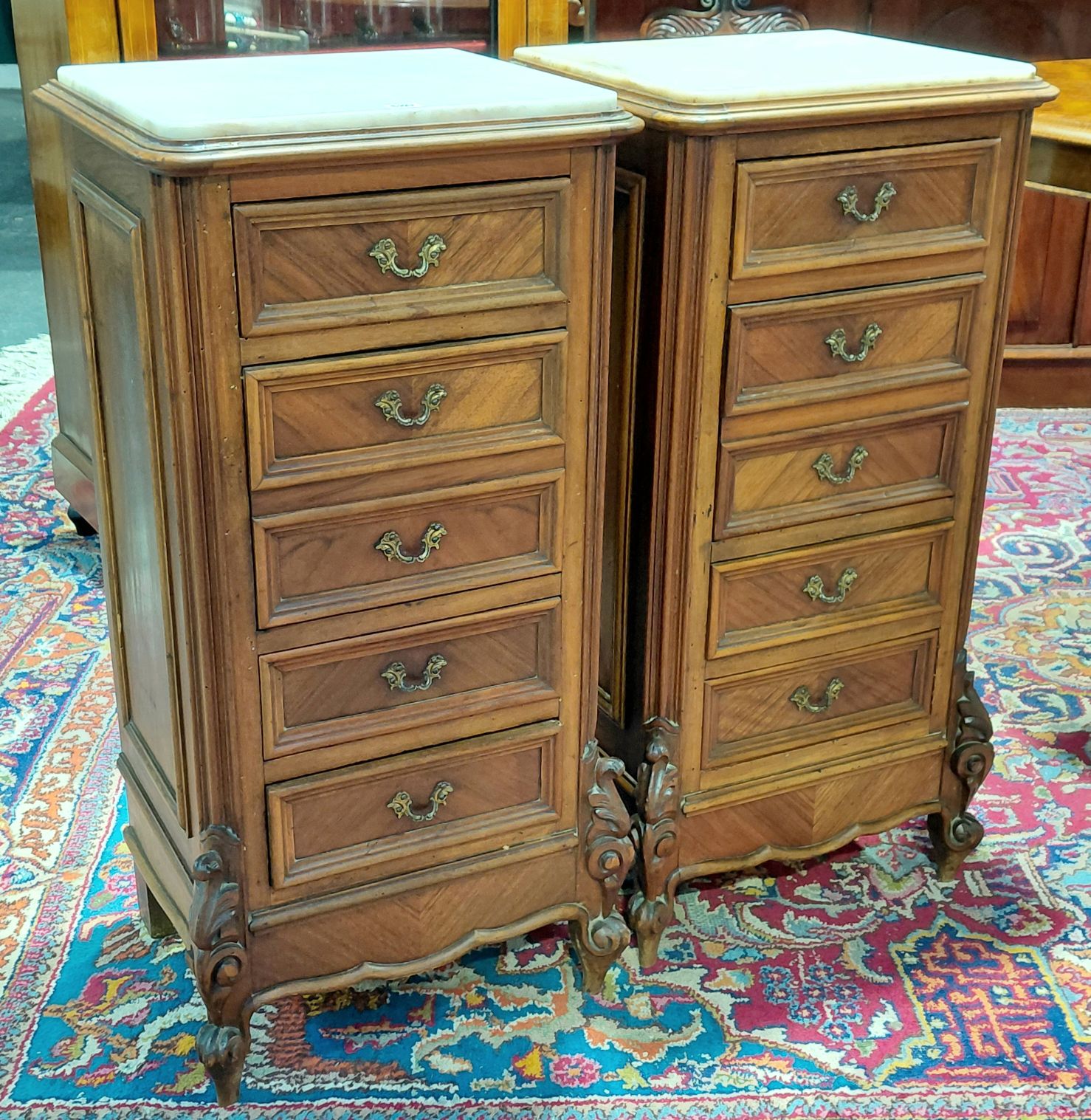 580 · FRENCH STYLE BEDSIDE CHESTS