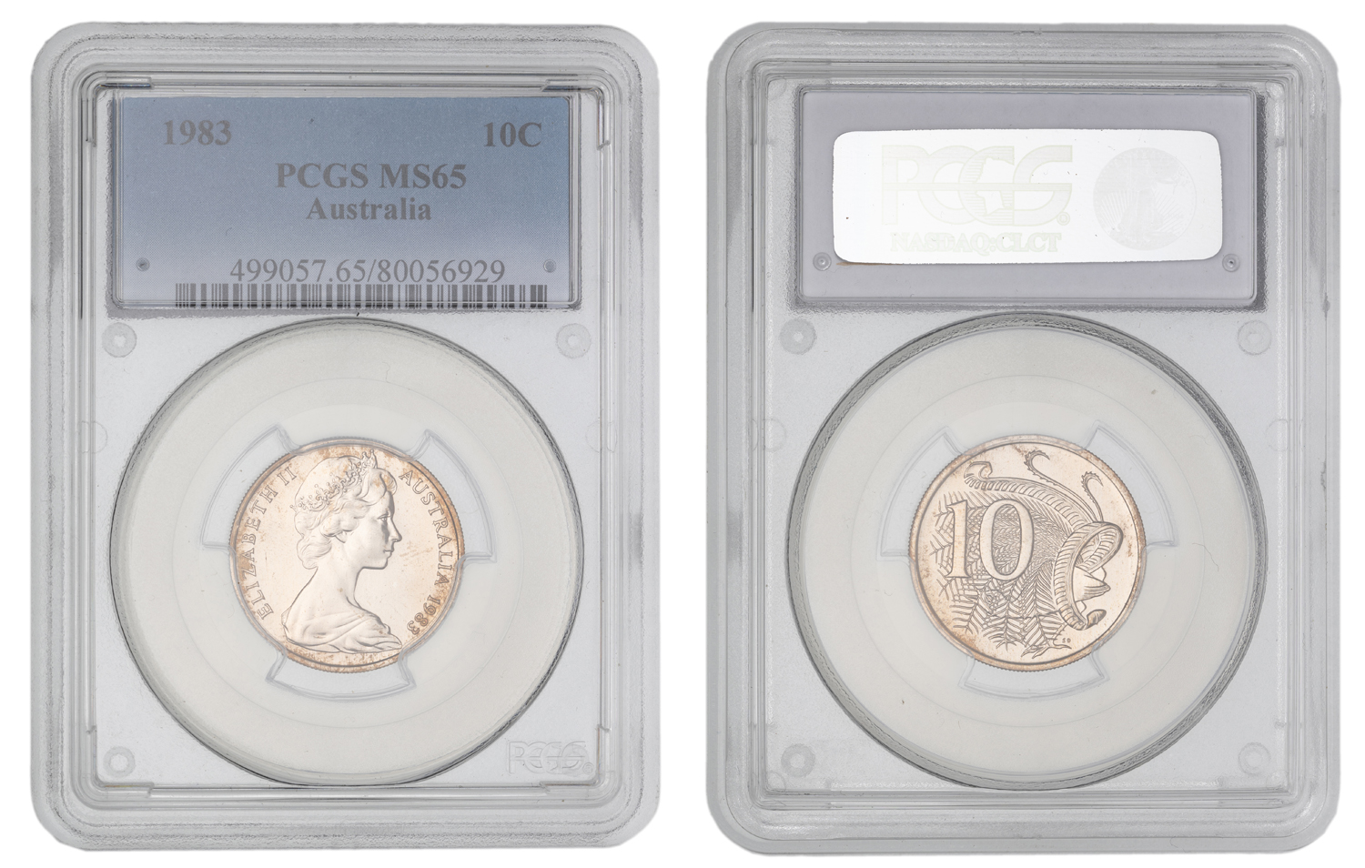 Elizabeth II, Ten Cent, 1983, PCGS MS65