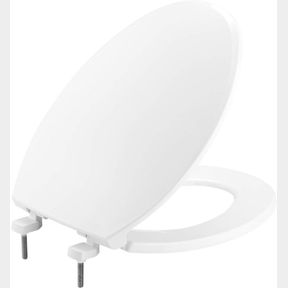 18.75 X 14.06 X 2.31 INCHES BEMIS 7600T 000 JUST-LIFT ELONGATED CLOSED FRONT TOILET SEAT, WHITE