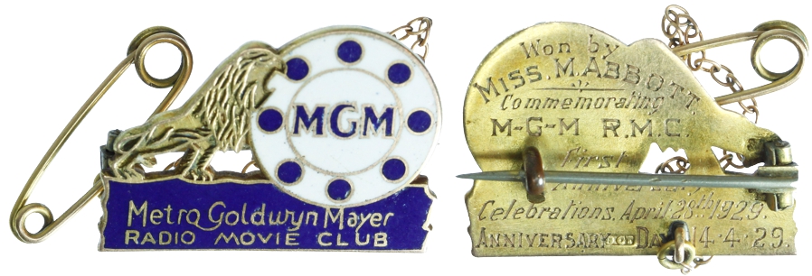 9ct MGM Radio Movie Club 1929