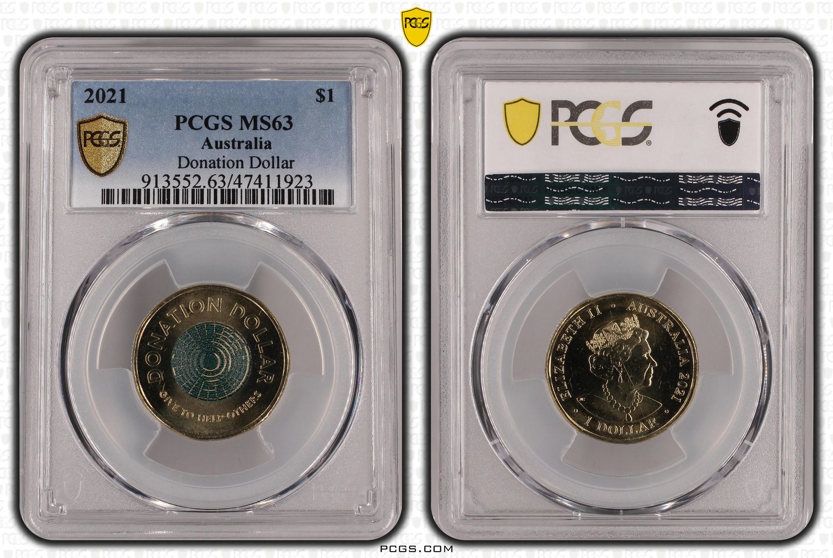 Donation Dollar Colorized, One Dollar, 2021, PCGS MS63
