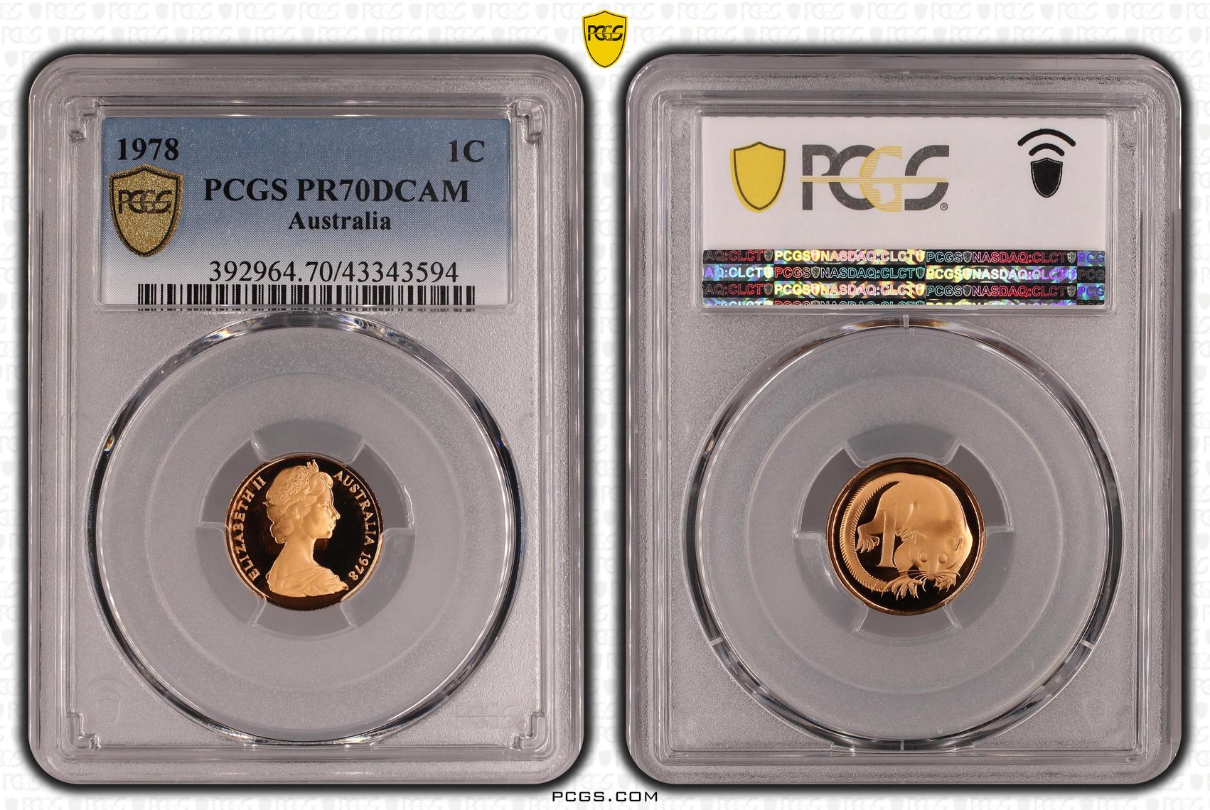 One Cent, 1978, Pcgs Pr70dcam