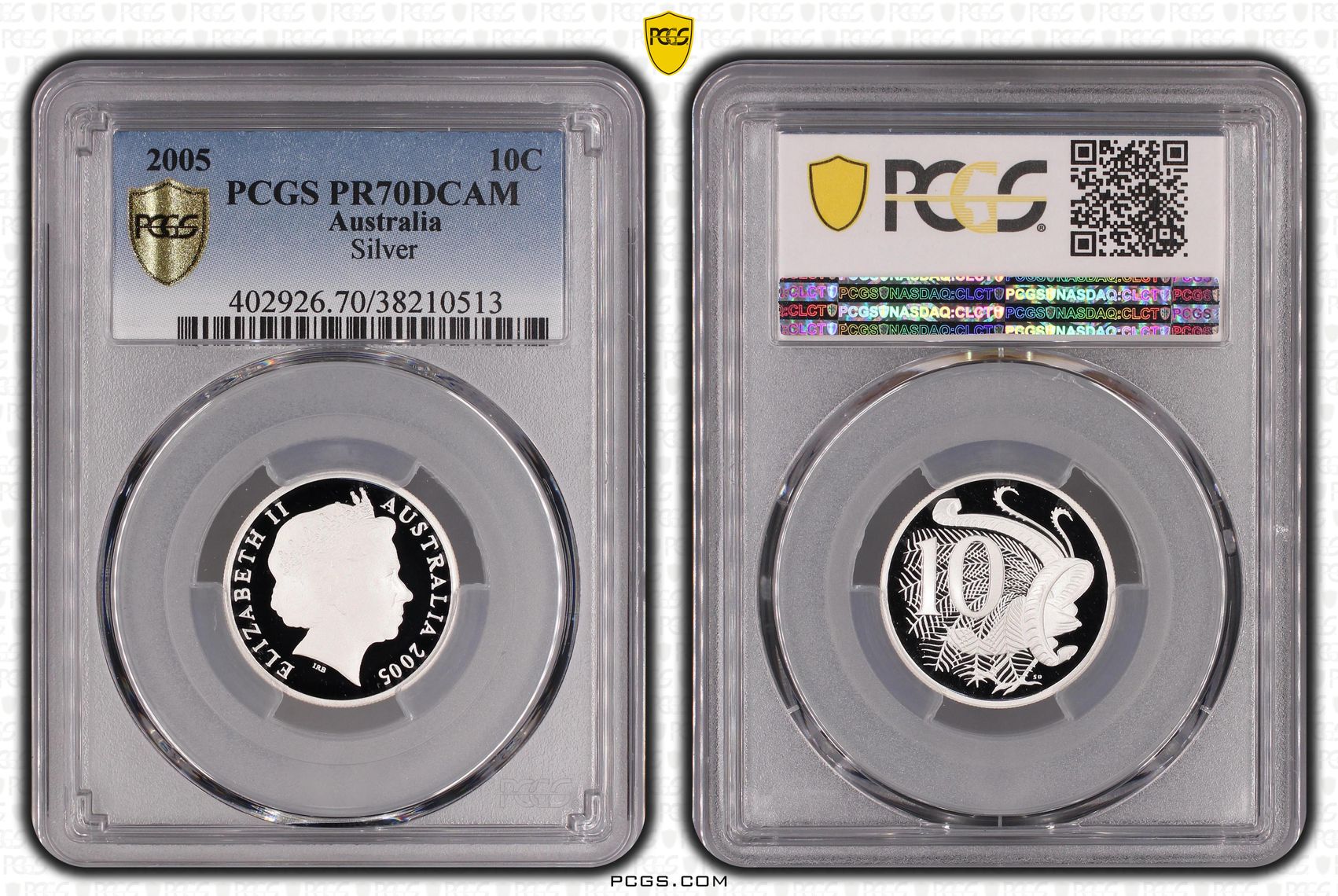 144 · 2005 Australia Ten Cent, 10c Silver  PCGS - PR70DCAM POP 9/0 -513