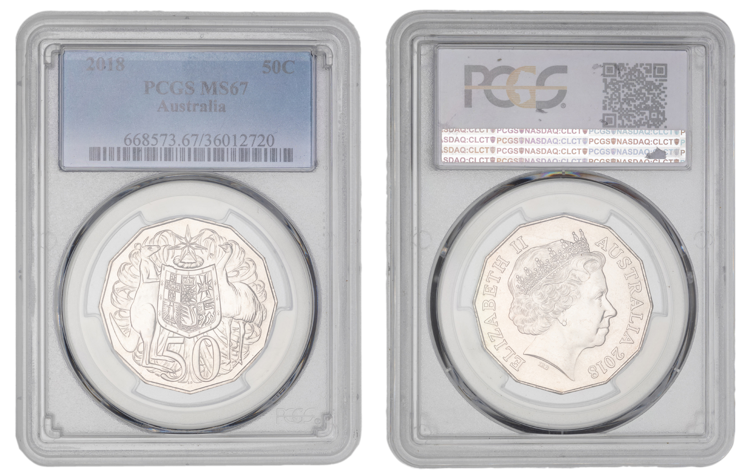 Elizabeth II, Fifty Cent, 2018, PCGS MS67
