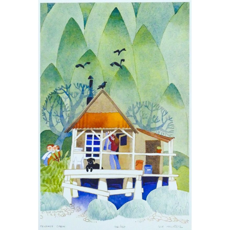 Rie Munoz ''Tenakee Cabin'' 1986 Signed Print