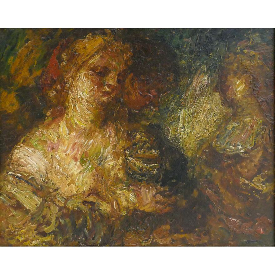Adolphe Monticelli Attr. ''Three Figures'' Oil