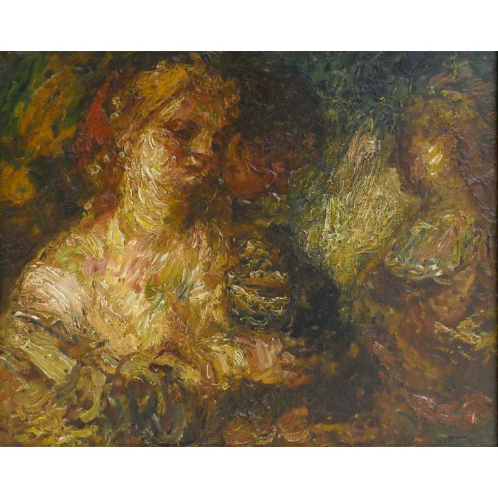 Adolphe Monticelli Attr. ''Three Figures'' Oil