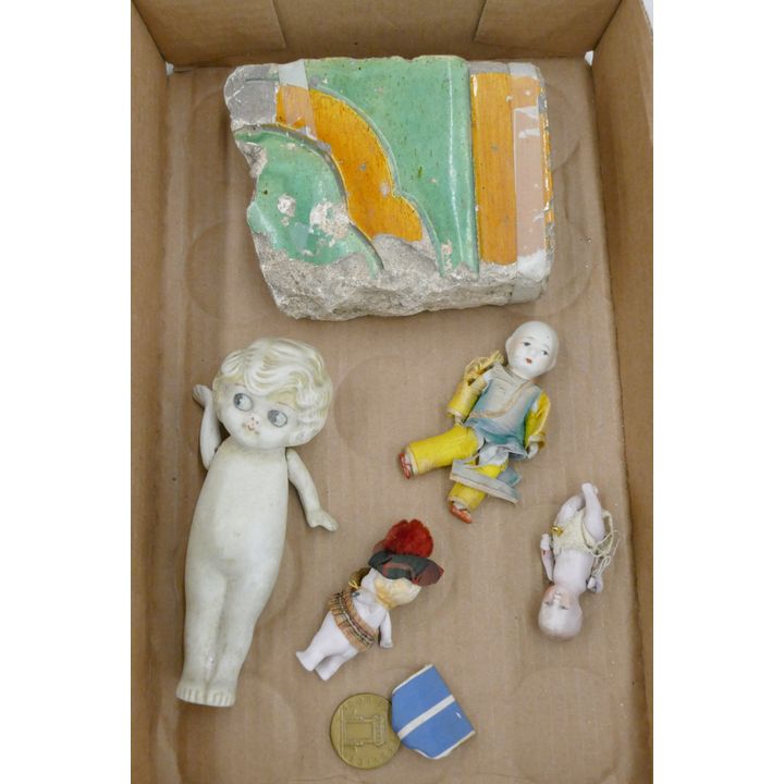 Box Small Bisque Dolls etc.