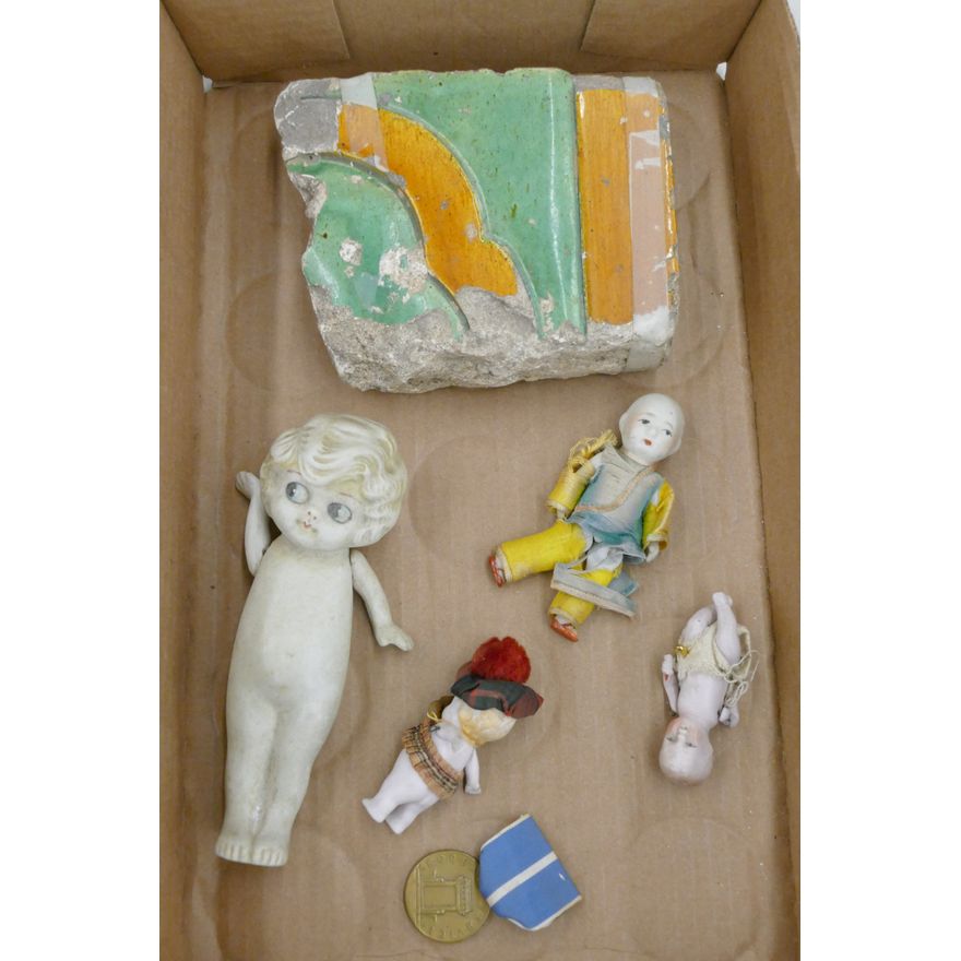 Box Small Bisque Dolls etc.