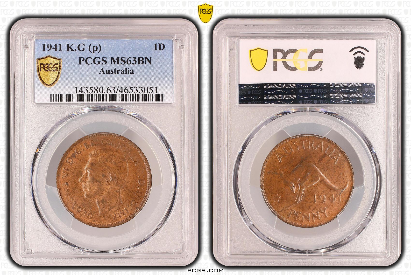 One Penny, 1941, PCGS MS 63BN
