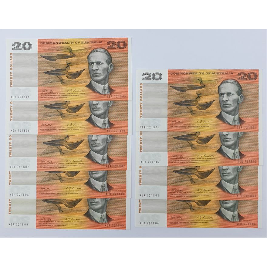 Consec. CoA P/R $20 Notes (x9)