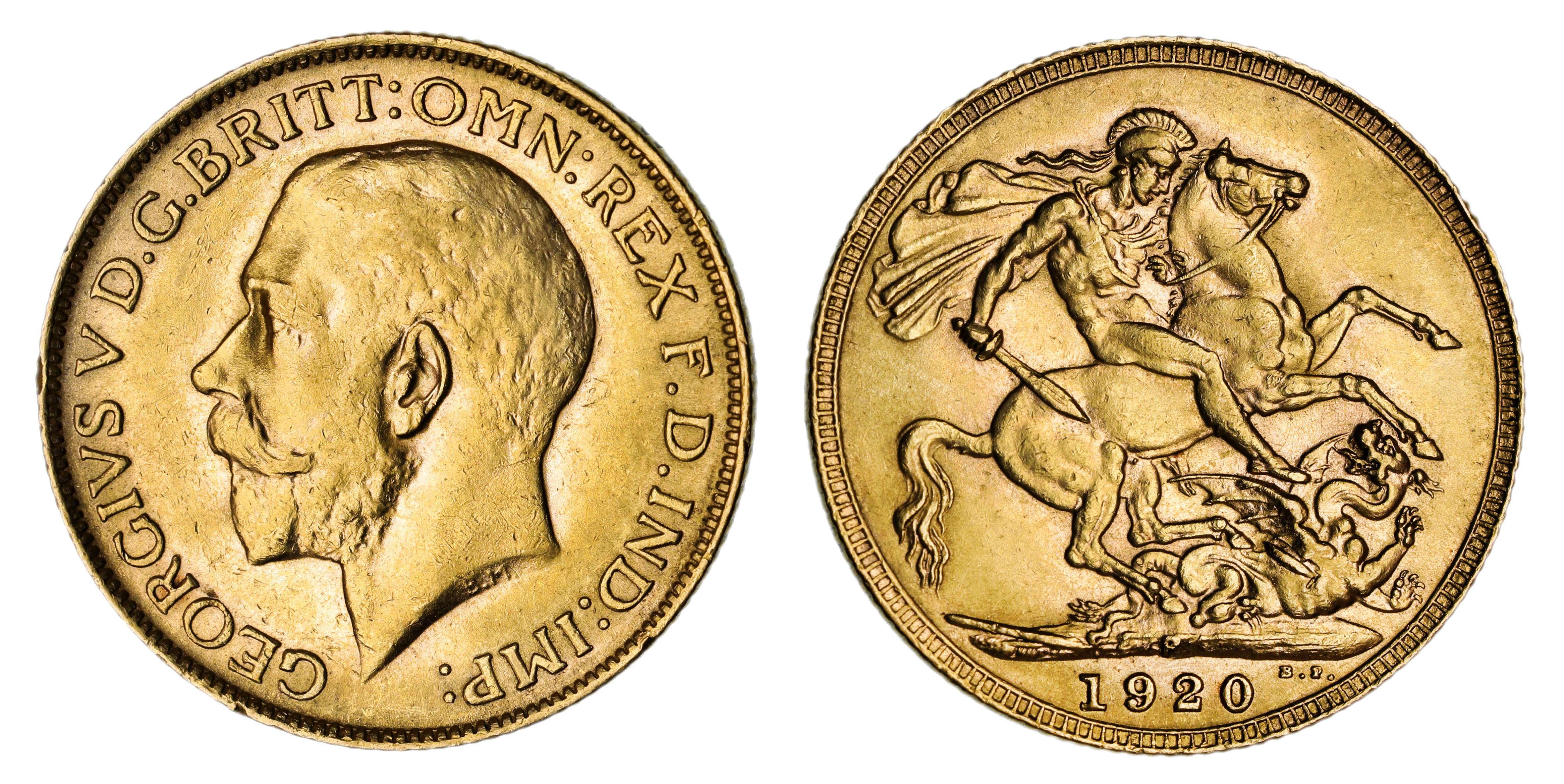 George V, St. George Reverse - Perth Mint, Sovereign, 1920, EF