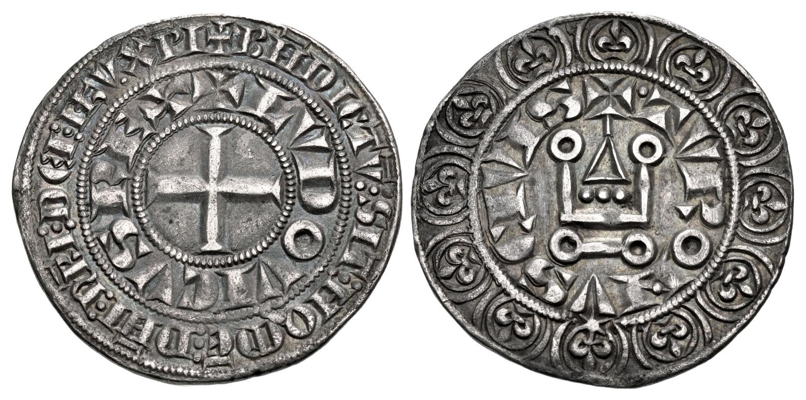 CNG: The Coin Shop. FRANCE, Royal. Louis IX (Saint Louis). 1226–1270. AR  Gros Tournois (26mm, 4.03 g, 9h). Struck 1266-1270.