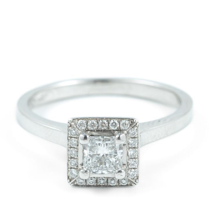 0.46 Carat D Colour Princess GIA Diamond Ring,