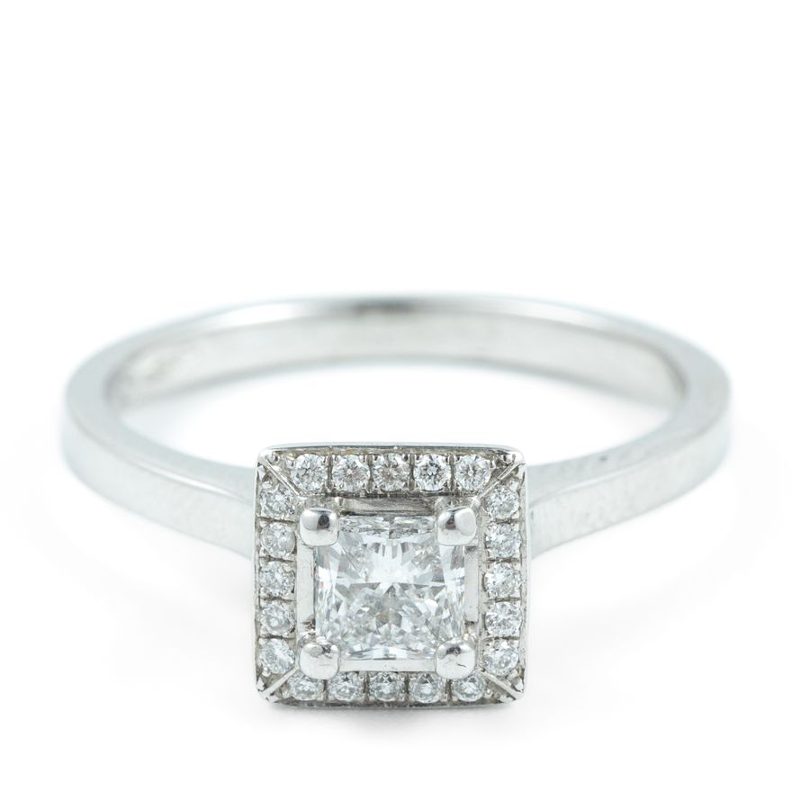 0.46 Carat D Colour Princess GIA Diamond Ring,
