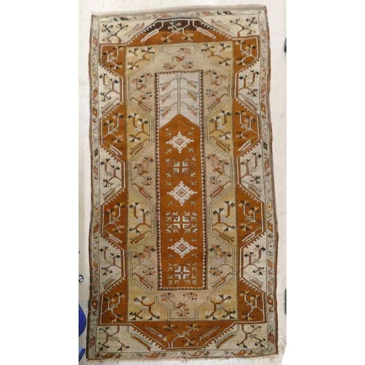 Semi-Antique Caucasian Oriental Rug- 4'3''x8'6'' with some damage