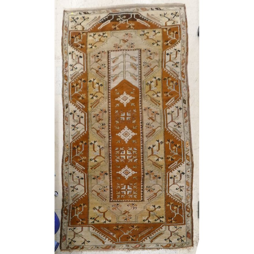 Semi-Antique Caucasian Oriental Rug- 4'3''x8'6'' with some damage