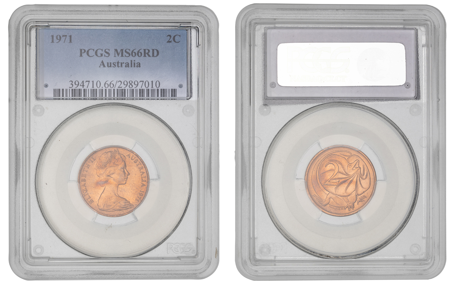 Elizabeth II, Two Cent, 1971, PCGS MS66RD