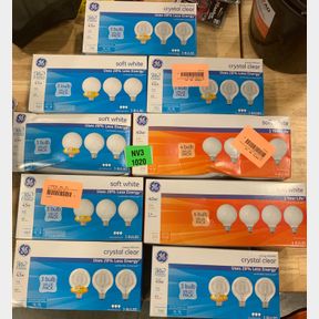 5X GE SOFT WHITE LIGHT BULB 3 PACK & 4X CRYSTAL CLEAR BULBS 3 PACK