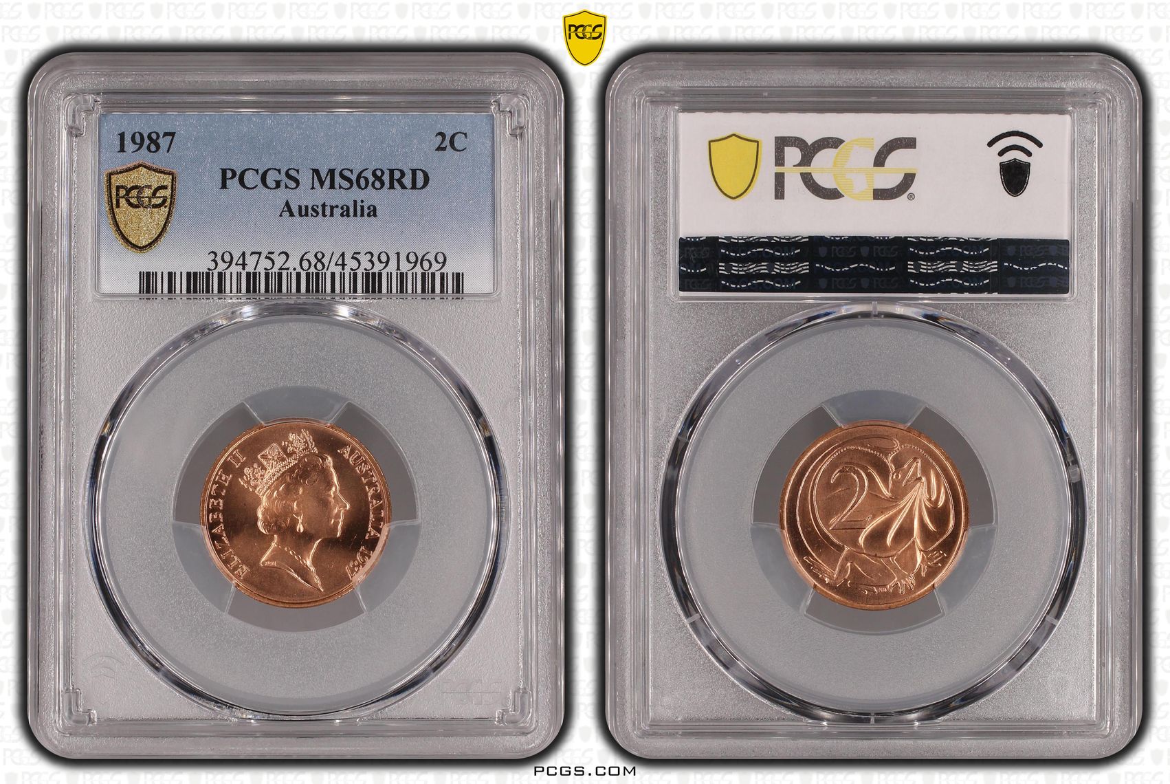 , Two Cent, 1987, PCGS MS68RD