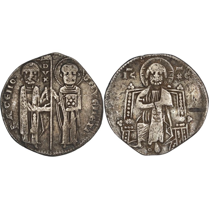 Republic of Venice, Reniero Zeno, Silver Grosso, 1252-1268 AD,  gF-nVF