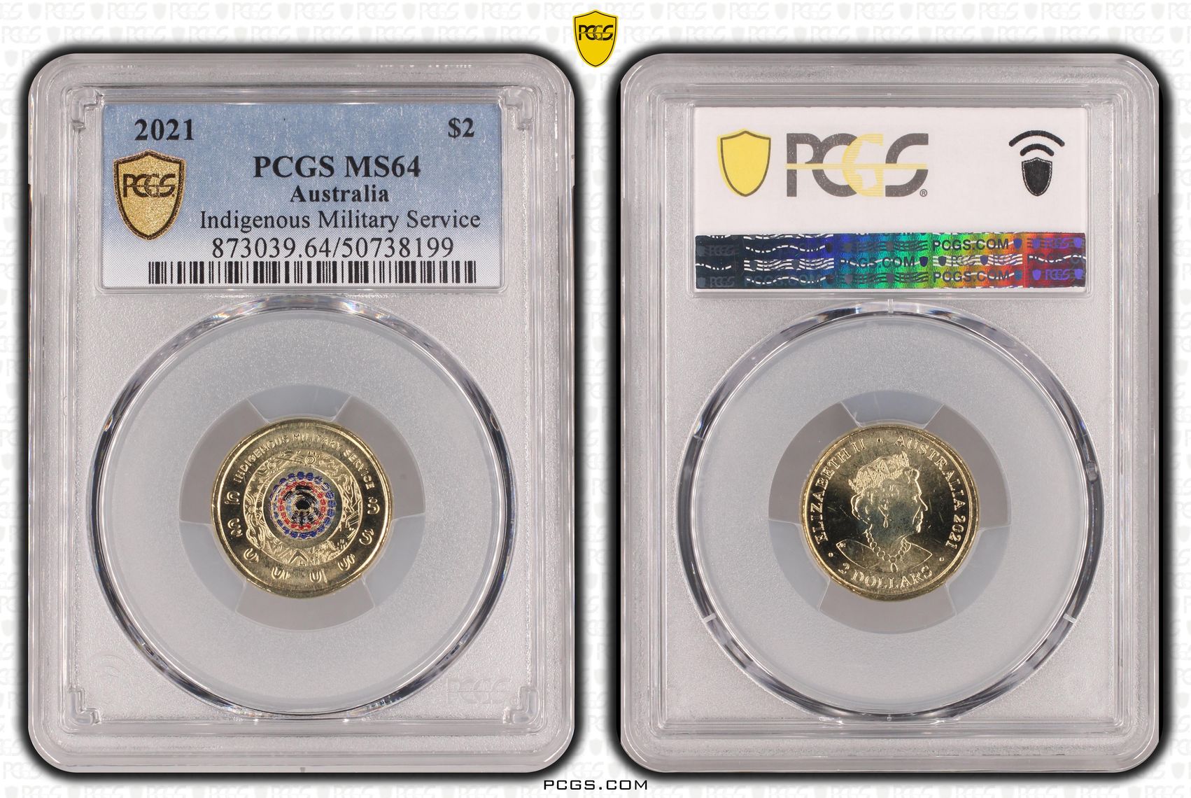 Indigenous Military Service , Two Dollar, 2021, PCGS MS64