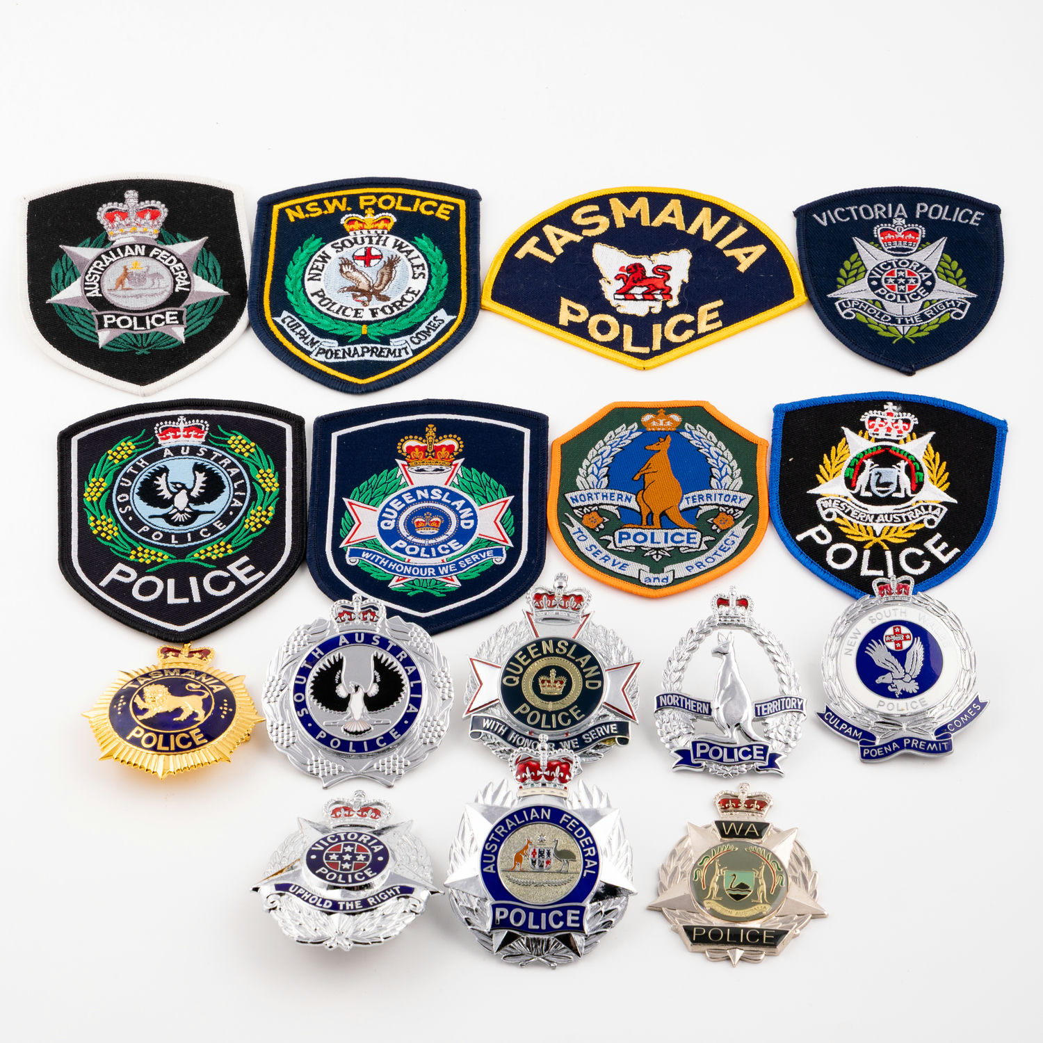 Australian State and Territory Police Badges, 1970s – 1990s,
