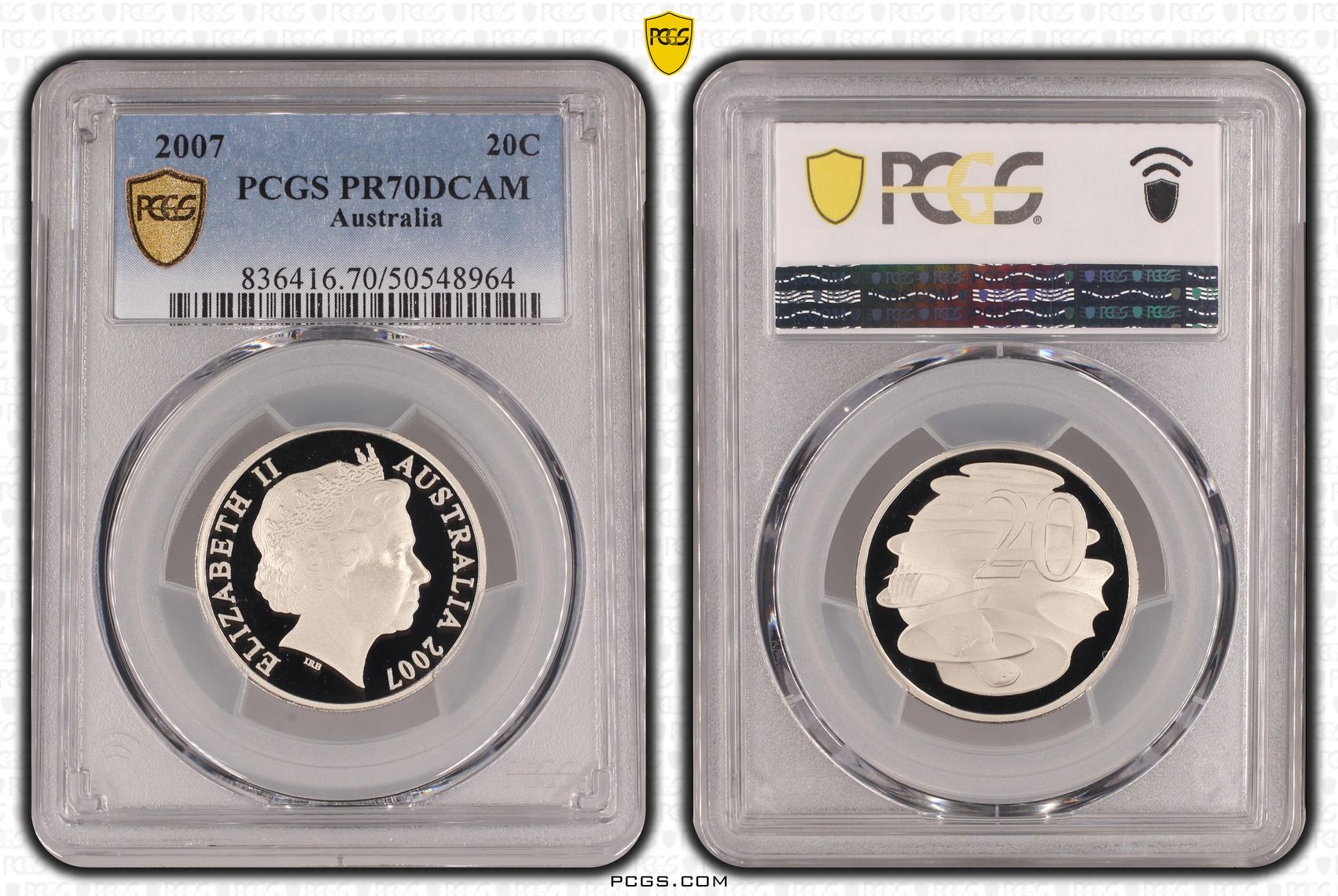 Twenty Cent, 2007, PCGS PR70DCAM
