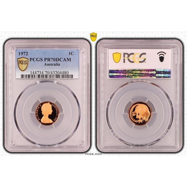 1972 Australia One Cent, 1c PCGS - PR70DCAM POP 4/0 -480
